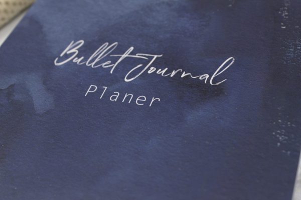 Bullet Journal, Terminkalender, Jahresplaner, Taschenkalender, Bullet Planer, Wochenplaner, Habit Tracker, Dunkelblau