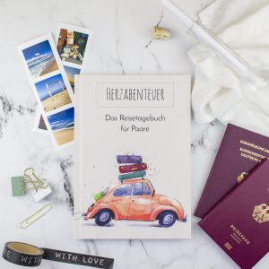 Reisetagebuch für Paare, Flitterwochen, Hochzeitsreise