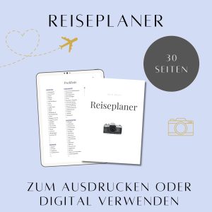Reiseplaner deutsch digital, Urlaubsplaner zum Ausdrucken, Reiseplaner printable, Reiseplanung
