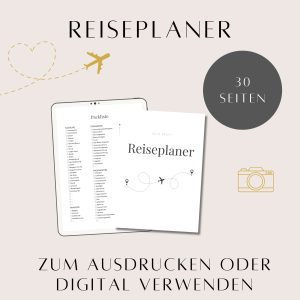 Reiseplaner deutsch digital, Urlaubsplaner zum Ausdrucken, Reiseplaner printable, Reiseplanung