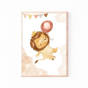 Kinderbild Kinderposter "Baby Löwe", A4, Kinderzimmer, Kinderbilder Tiere, Babyzimmer, Wanddekoration, Baby Geschenk