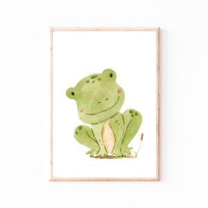 Kinderbild Kinderposter "Frosch", A4 Poster, Kinderzimmer, Kinderbilder Tiere, Babyzimmer, Wanddekoration, Baby Geschenk, Kinder Geschenk