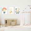 Kinderbild Kinderposter "Hasen", A4 & A3 Poster Kinderzimmer, Kinderbilder Babyzimmer Tiere, Wanddekoration, Baby Geschenk