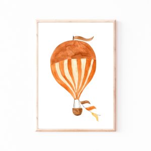 Kinderbild Kinderposter "Heißluftballon", A4 Poster Kinderzimmer, Kinderbilder Vintage, Babyzimmer, Wanddekoration, Baby Geschenk